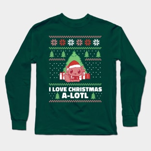 Cute axolotl christmas sweater Long Sleeve T-Shirt